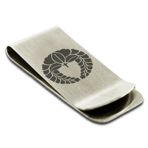 Stainless Steel Naito Samurai Crest Engraved Money Clip Credit Card Holder