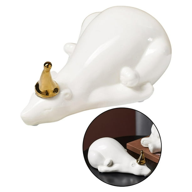 Estatuilla de oso de cerámica estatua de escultura Animal hogar dormitorio Oficina TV pequeña sala decoración ornamentos - White Oso blanca perfecl Figura de oso polar