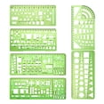 thumbnail image 1 of Measuring 6 Pieces Drawing Templates Building Formwork Geometric Design Office Furniture Drawing Measuring Template Ruler for School Office Supplies, 1 of 6