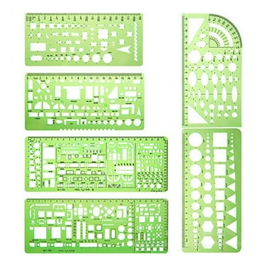 Circle Templates Measuring Geometry Ruler - Plastic Geometric Drawing Painting Stencils Scale