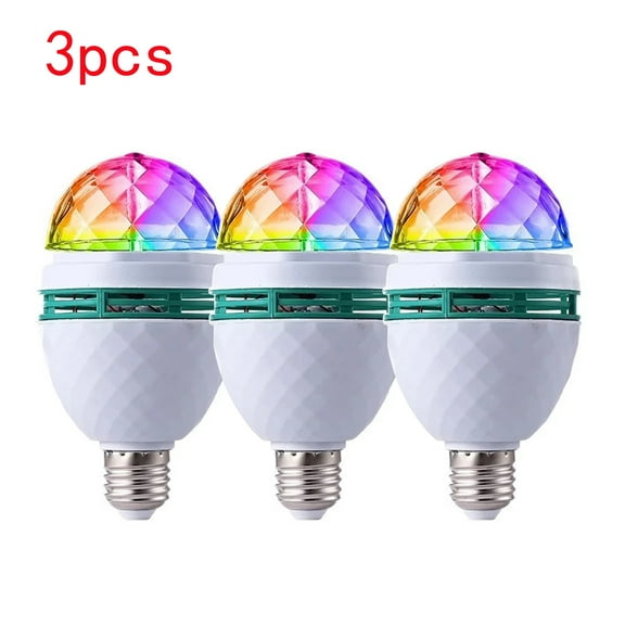 FNNMNNR Color Rotating Bulb E27, RGB Color Changing Party LED Bulbs Colored LED Strobe Light Bulb Multi Crystal Stage Lights For Disco, Birthday Party Club Bar