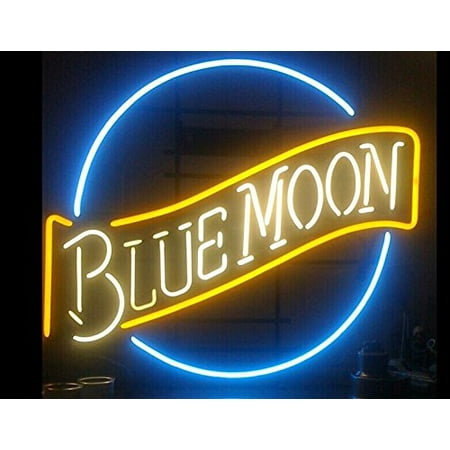 Desung Brand New Blue Moon Beer Neon Sign Handcrafted Real Glass Beer Bar Pub Man Cave Sports Neon Light 20