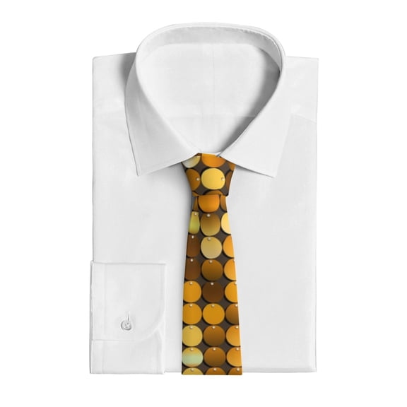 Uemuo Bright Shiny Golden Pattern Men's Necktie Classic Silk Tie Woven Jacquard Neck Ties Business Necktie Gift for Men