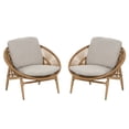 thumbnail image 3 of Christopher Knight Home Outdoor Rattan Lounge Chair with Removable Beige Cushions, Light Brwon, Set of 2, 3 of 11