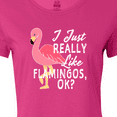 thumbnail image 4 of Inktastic I Just Really Like Flamingos Ok with Pink Flamingo Women's T-Shirt, 4 of 5