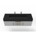thumbnail image 3 of Nile 60" Gray Wood Floating Vanity with Black Top and Gold Trim, 3 of 10