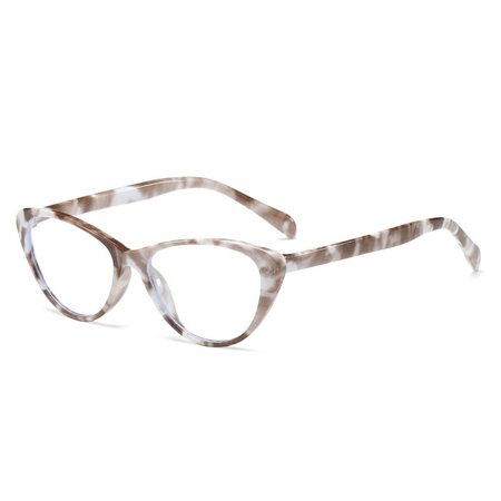 Fashion Flowers Portable Vintage Reading Glasses Anti-Blue Light Eyeglasses Eye Protection Ultra Light Frame BROWN STRENGTH 200