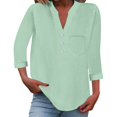 thumbnail image 3 of plus size blouse chiffon blouses for women travel pack 3 pieces Women's Sleeveless Button Down Shirts Blouses Solid Casual Loose V Neck Tank Tops For Work, 3 of 7