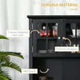thumbnail image 4 of HOMCOM Elegant Buffet with Hutch, Kitchen Pantry Storage Cabinet with Framed Glass Door Drawer and Microwave Space, Black, 4 of 9