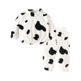 thumbnail image 2 of CSCHome Fall down Pajama Tops&pants Set Winter Warm Fleece Sleepwear down Long Sleeve for Infants 9 M-6 Y, 2 of 7