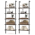 thumbnail image 1 of Gymax 2 PCS 5 Tier Ladder Shelf 71'' Wall-Mounted Bookshelf Display Storage Organizer, 1 of 9