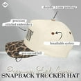 thumbnail image 3 of Funky Junque Trucker Hat – Vintage 2 Tone Snapback Baseball Cap - Miss Behavin - Leopard/Beige, 3 of 5
