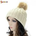 thumbnail image 3 of Spencer Kids Bady Braided Pom Pom Knit Beanie Hat Knit Ski Ball Cap Crochet Winter Warm Hat, 3 of 5