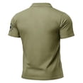 thumbnail image 5 of Men's US 250th Anniversary Polo Shirt with One Nation Under God and Cross Flag Print Featuring Classic Collar and Short Sleeves&nbsp; Army Green L, 5 of 5