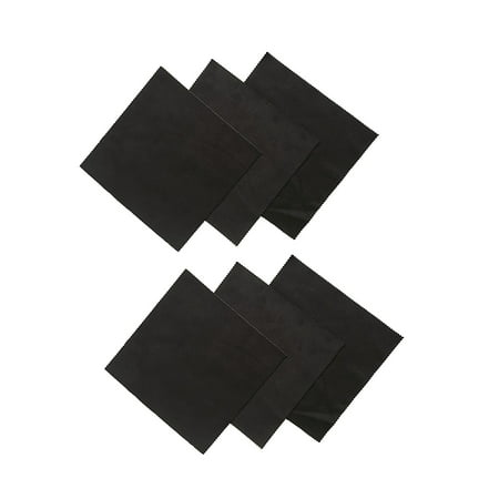 Black Suede Premium Optical 6'x6' Microfiber Cleaning Cloths - For Screens, Lenses, Glasses, Apple iPads and more (6
