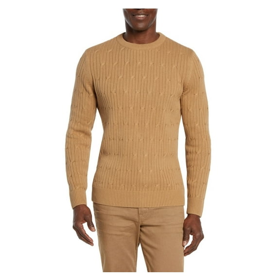 Express Men's Cable Knit Sweater Pecan X-Large