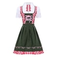 thumbnail image 4 of DuoJiaJ Womens Dirndl Dress, Short Sleeve Body Sculpting Bavarian Stage Performance Gown Green XXXL, 4 of 7