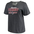 thumbnail image 2 of Women's Majestic Heathered Navy Houston Texans Notch Neck Plus Size T-Shirt, 2 of 4