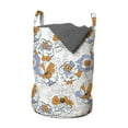 thumbnail image 1 of Floral Laundry Bag, Illustration of Flourishing Spring Flowers Hand Drawing, Hamper Basket with Handles Drawstring Closure for Laundromats, 13" x 19", Lavender Blue Orange, by Ambesonne, 1 of 4