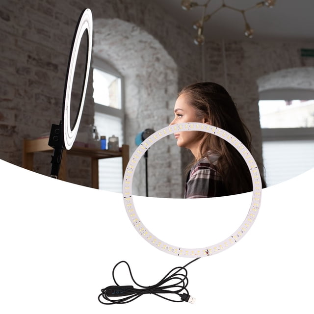 Tablero de Bombillas LED de Reemplazo Redondo, Interruptor de Alambre de Carga USB Tablero de Lámpara Led anular 29 cm para iluminación del hogar