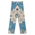 thumbnail image 3 of Blue Floral Medallion Rug Pajama Pants Loose Pajamas Female Breathable Home Trousers Leisure Sleeping Pants Large Size, 3 of 6