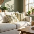 thumbnail image 4 of REGALWOVEN Textured Frayed Striped Throw Pillow Covers Set of 2 for Home Decor with Bohemian Style Sage Green 18 x 18 Inch, 4 of 6