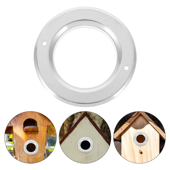 Hemoton 5pcs Anti-Biting Stainless Steel Ring For Bird Breeding Box Metal Guards For Parrot Nesting House Hole Protectors Bird House Accessory