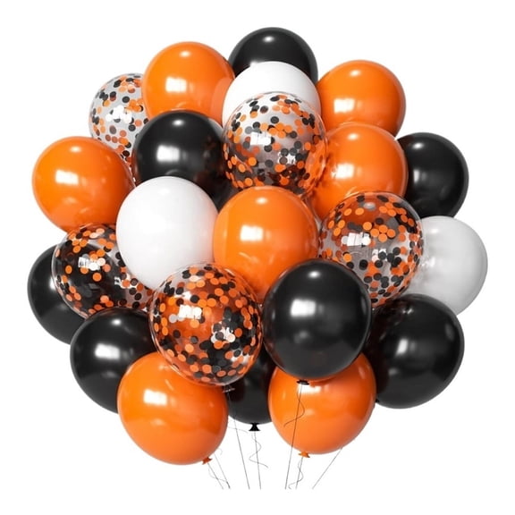 Mae 55PCS 12 inch Halloween Black Orange Latex Balloon Set Halloween Balloon Celebration Party Decoration