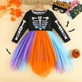 thumbnail image 2 of Gaexia Girl Fall Dress,Girls Dresses Halloween Tutu Dress Long Sleeve Cartoon Print Party Gown For Toddler Kids Casual School Beach Outfit,Black,5-6 Years, 2 of 8