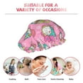 thumbnail image 6 of KLL pink Holiday Joy Pattern Shower Cap & Bath Cap for Women,Reversible Oversized Waterproof Shower Caps for all Hair Lengths,Elastic Reusable Bathing Hair Cap, 6 of 6