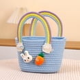 thumbnail image 2 of HOARBOEG Blue Cotton Easter Bunny Basket Rabbit Easter Egg Holder Candy Storage Tote Bag for Party Favor Spring Home Decor Outdoor Hunt, 2 of 6