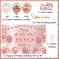 thumbnail image 6 of 100th Birthday Decorations, Rose Gold Happy 100th Birthday Backdrop, 100th Birthday Balloons, Glitter Cake Topper, 100 Fabulous Sash, Birthday Party Supplies for Women, 6 of 6