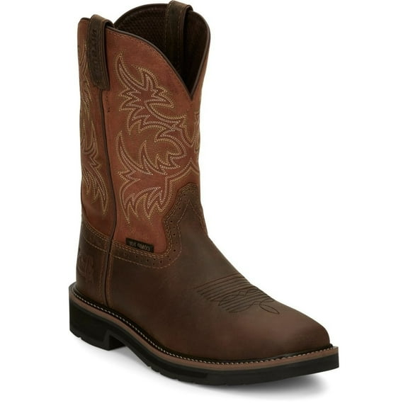 Justin Mens Stampede Comp Orange Work Boots AMERICA ORANGE