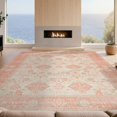 thumbnail image 2 of Design&I 4'x6' Washable Area Rug Flatweave Daily Traffic Ready Bordered Boho Vintage Scroll Frame Border Distressed Ornamental for Dorm Room, Living Apartment, 2 of 7