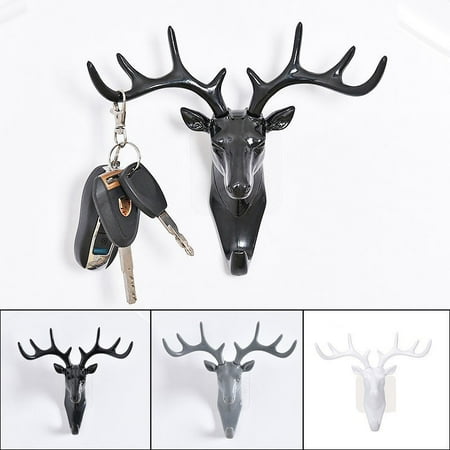 

Fashion Deer head Self Adhesive Wall Door Hook Hanger Bag Keys Sticky Holder