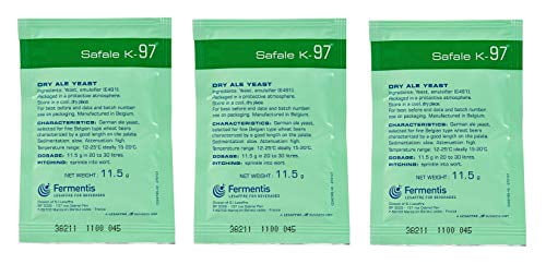 North Mountain Supply - FT-97-3 Fermentis SafAle K-97 Beer/Ale Yeast - Pack of 3 - With Freshness Guarantee