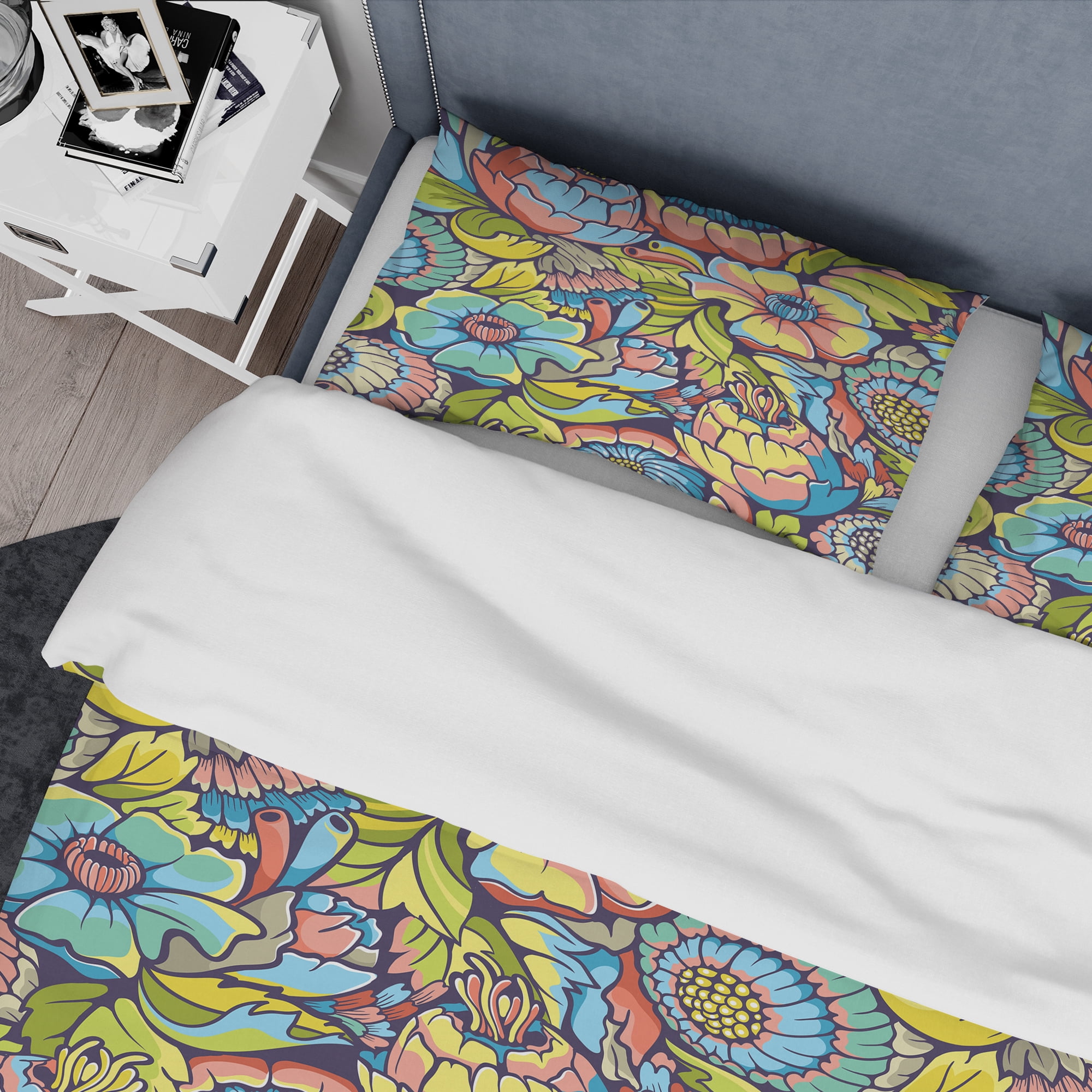 Designart 'Amazing Colorful Floral Pattern' Modern & Contemporary Duvet Cover Set