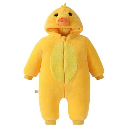 

Avamo Infant Casual Hoodie Fleece Romper Long Sleeve Loose Onesies Full Zip Home Hooded Jumpsuit Yellow 120cm