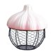 thumbnail image 5 of Cesta para huevos de cerámica, soporte versátil de hierro tejido estilo granja para huevos frescos y ajos. Rosa, 5 of 7