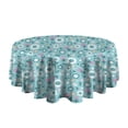 thumbnail image 5 of Pioneer Flower Floral Print Pattern Round Tablecloth 60"x60",Wrinkle Wipeable Table Cloth for Kitchen Dining Room Picnic Patio Party, 5 of 6