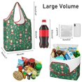 thumbnail image 3 of 5 Pack Foldable Shopping Bag,Green Christmas Santa and Icon Pattern Reusable Grocery Bags with Pockets,Large Reusable Tote Bags with Handles Waterproof & Lightweight, 3 of 6