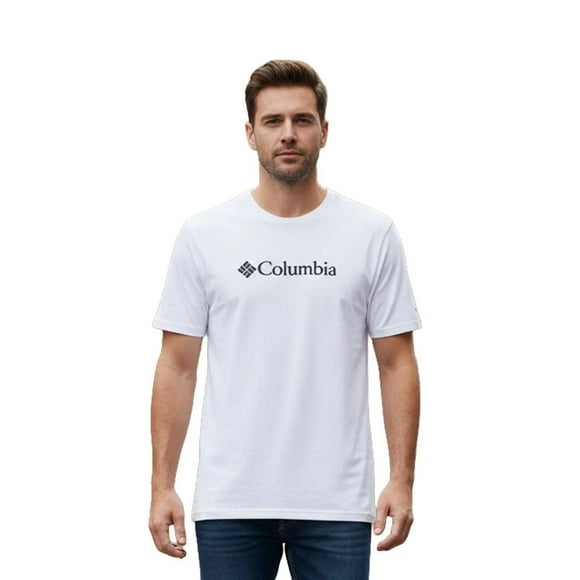 Columbia T-Shirt Blanc pour Hommes Logo de Base CSC Usage Quotidien T/s Tee (S05)