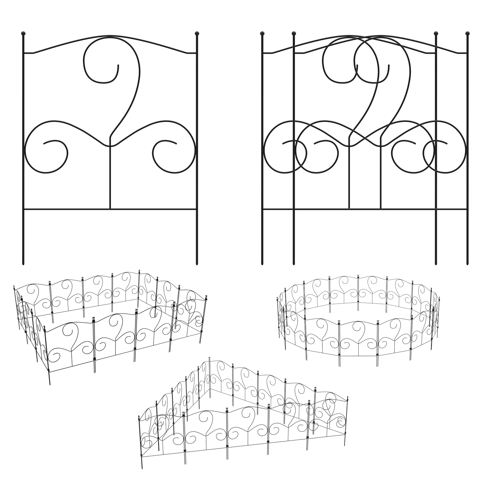 26PCS Unique Decorative Garden Fence, 16.54" (H) x 26FT (L) Animal Barrier Fence Arched