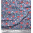 thumbnail image 1 of Soimoi Blue Cotton Voile Fabric Butterfly & Floral Print Fabric by Yard 42 Inch Wide, 1 of 3
