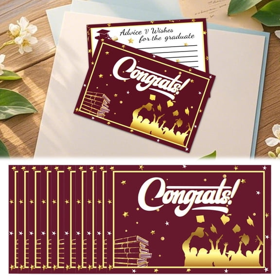 2026 Graduation Greeting Cards Bulk 10 Pack Congrats Grad Invitation Cards With Bachelor Hat Design For High School College Senior Graduation Congratulations Decoration