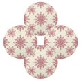 thumbnail image 2 of 15.4" Round Placemat Set of 4 Polyester Fabric Place Mats Non-Slip Dining Kitchen Table Mats for Kitchen Party Decor Elegant Red Snowflakes Pattern, 2 of 5