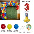 thumbnail image 3 of Kit de 108 guirnaldas de globos de Blancanieves y las princesas de Disney, globos de aluminio con números de 30 pulgadas, decoración para fiestas de cumpleaños, suministros para baby shower, 3 of 5