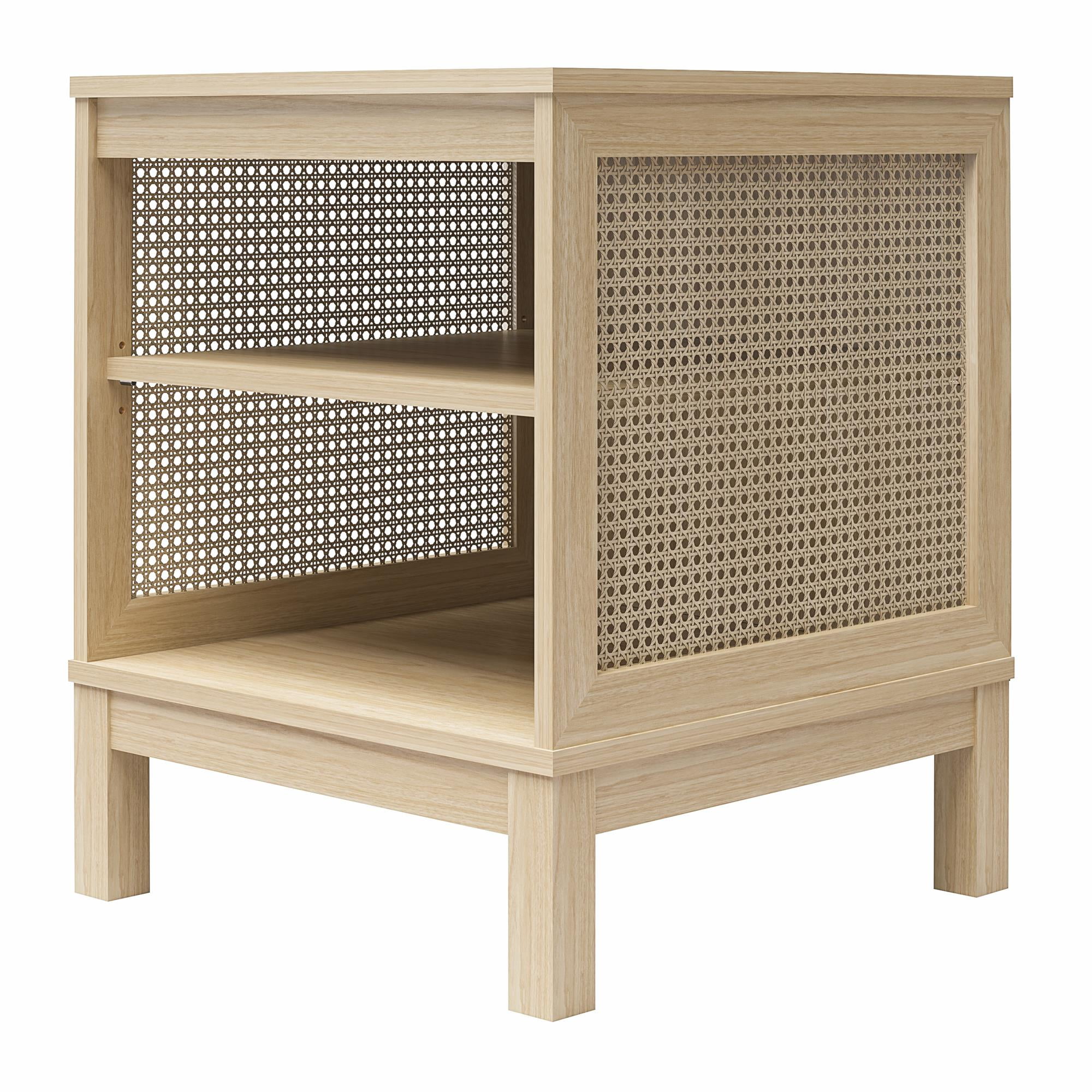 Mainstays Cane Side Table, Spring Pine