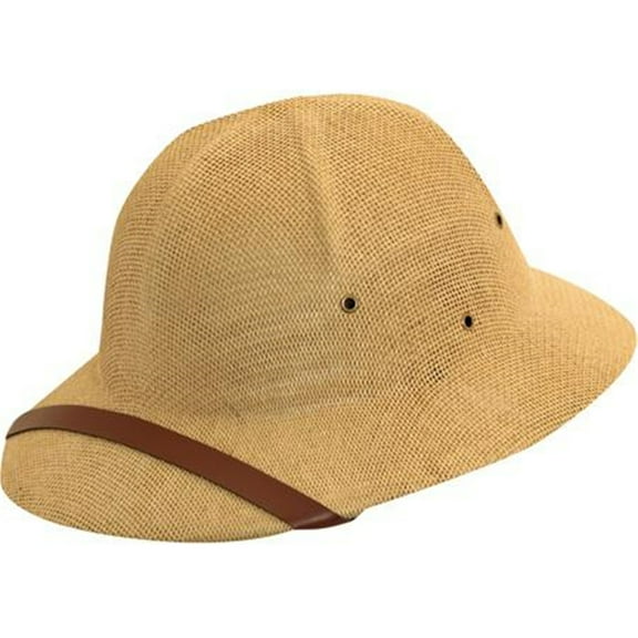 Straw Classic Safari Pith Helmet Hat, Tan