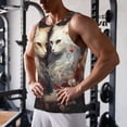 thumbnail image 5 of Cauagu Flower Cat Couple Print Men's Sleeveless Muscle Shirts,Tank Tops Quick Dry Workout Tank Top Gym Muscle Tee Fitness Bodybuilding T Shirt for Men-4X-Large, 5 of 7